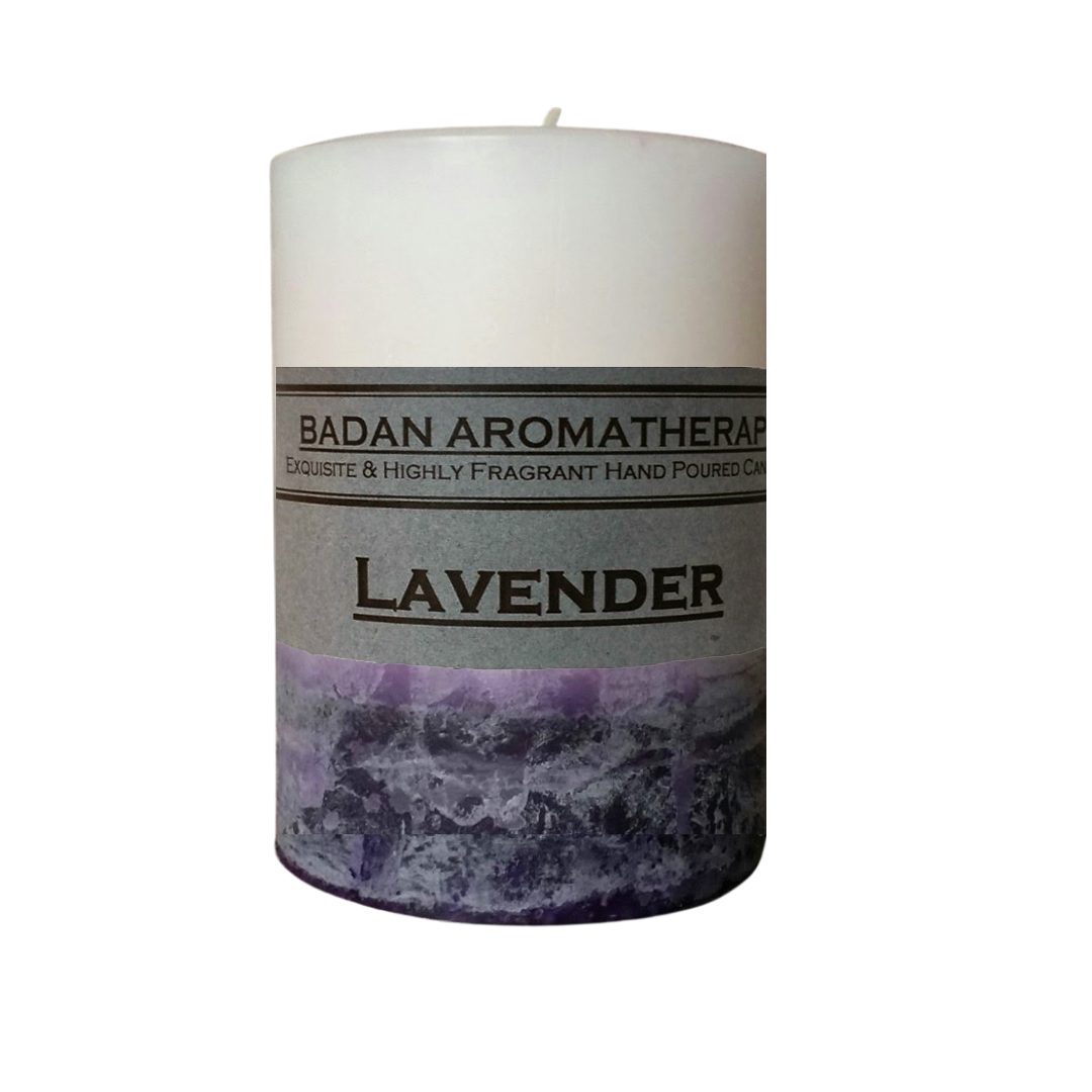Lavender Scented Pillar Candle Collection - BadanBody
