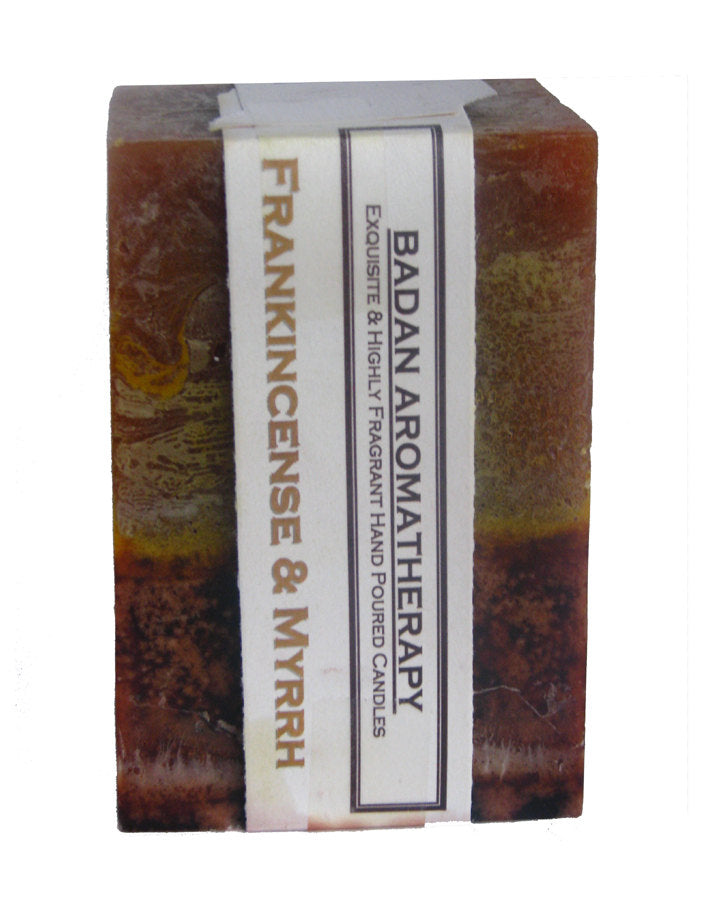 Frankincense & Myrrh 3"x 4.5" Square Pillar Candle - BadanBody
