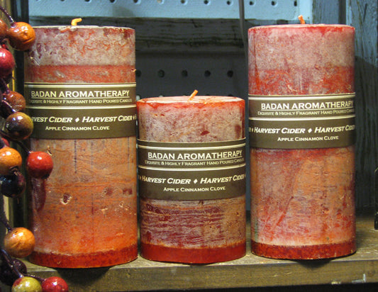 Harvest Cider Pillar Candle Collection - BadanBody