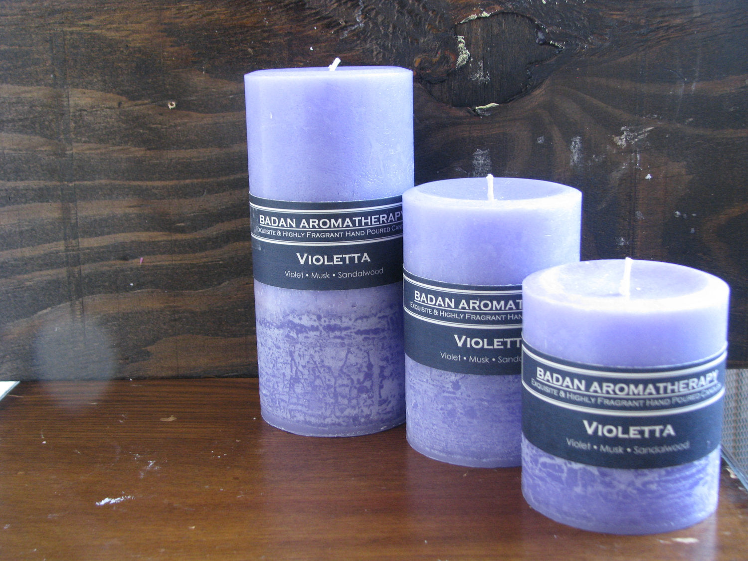 Purple Candle: VIOLET Pillar Candle 3x4.5 - BadanBody