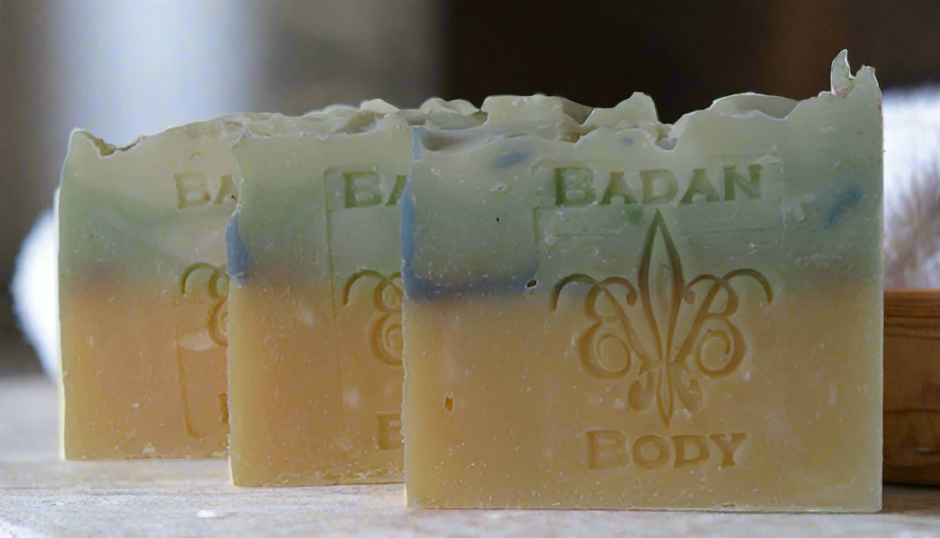 Green Tea & Lemongrass Soap - Natural Handmade Soap, Shea Butter Soap, Moisturizing Soap - BadanBody
