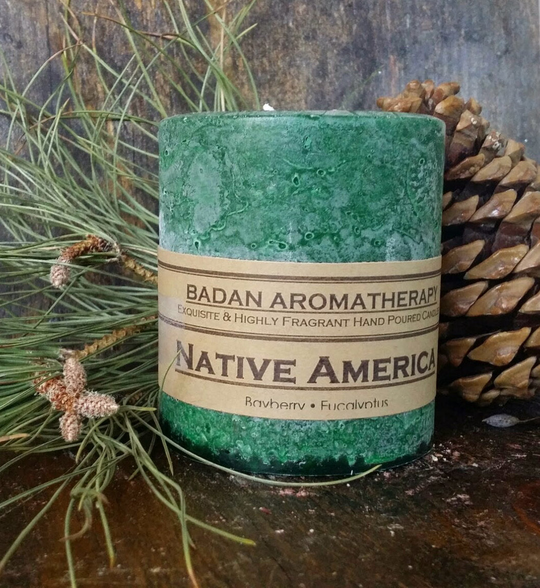 Eucalyptus Pine & Bayberry Pillar Candles Collection - BadanBody