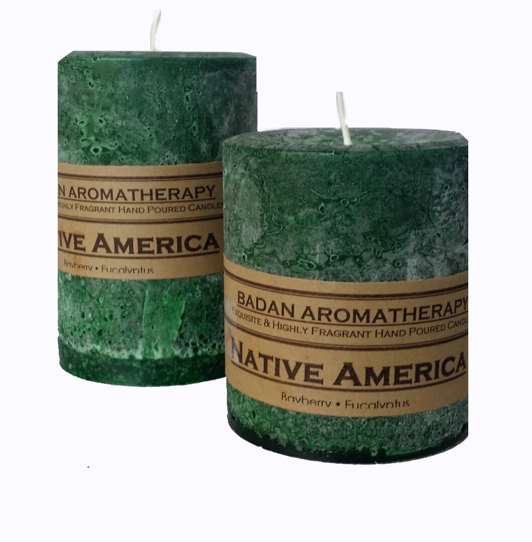 Eucalyptus Pine & Bayberry Pillar Candles Collection - BadanBody