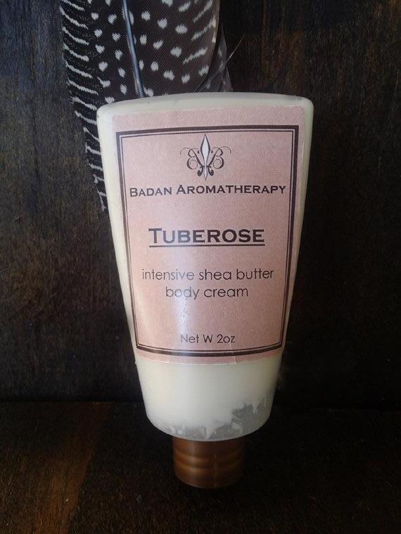 Tuberose Intensive Shea Butter Body Cream, 2oz Travel Size Moisturizing Dry Skin Care - BadanBody