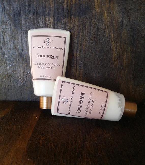 Tuberose Intensive Shea Butter Body Cream, 2oz Travel Size Moisturizing Dry Skin Care - BadanBody