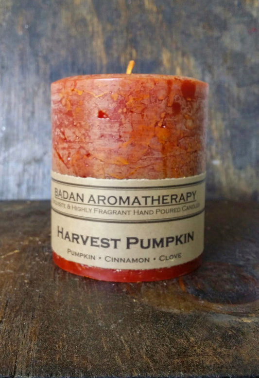 Harvest Pumpkin Scented Pillar Candle, 3x3.5 - BadanBody