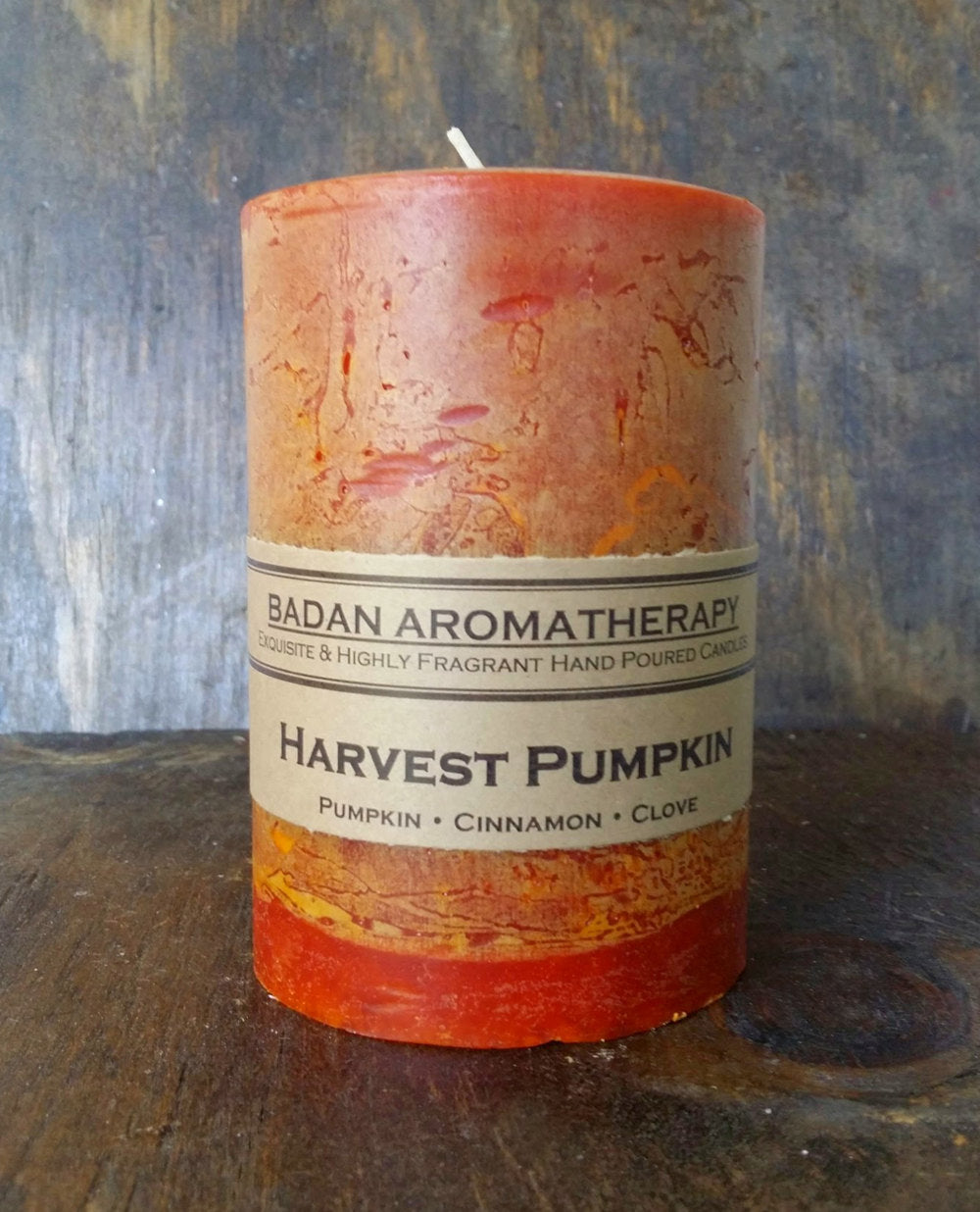 Harvest Pumpkin Scented Pillar Candle, 3x3.5 - BadanBody
