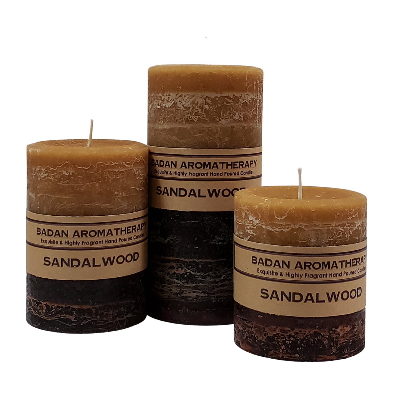 Sandalwood Pillar Candle 3Pc Set