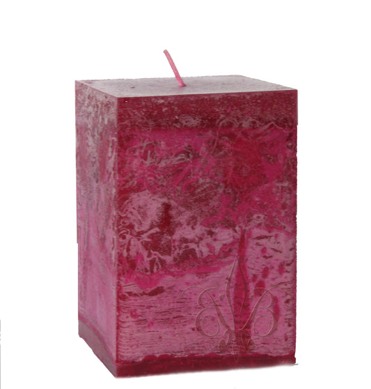 Rose & Tuberose Square Pillar Candle, 3x4