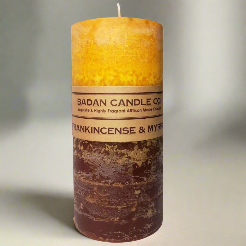 Frankincense and Myrrh Scented Pillar Candle 3" x 6.5"