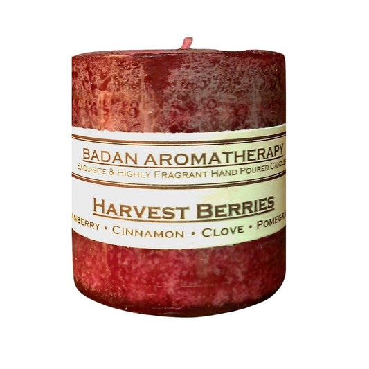 Candle: Fragrant Dark Red Cranberry Pomegranate Cinnamon & Clove Pillar Candle 3x3.5