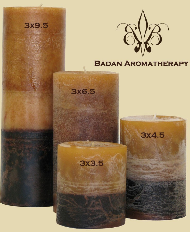 Badan Body Sandalwood Round Pillar Candle 3 x 6.5 Tall - BadanBody