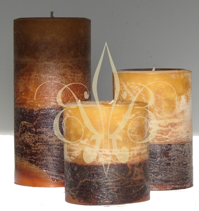 Fragrant Sandalwood Pillar Candle Set of 3 - BadanBody