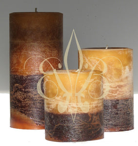Sandalwood Fragrant Handmade Aromatherapy Pillar Candle 3x4.5" Calming, Seductive, Meditative - BadanBody