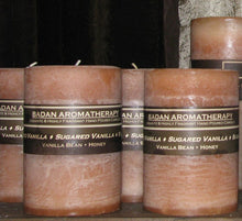 Badan Sugared Vanilla Pillar Candles 3x3.5 - Honey Candles  Hand Poured - BadanBody