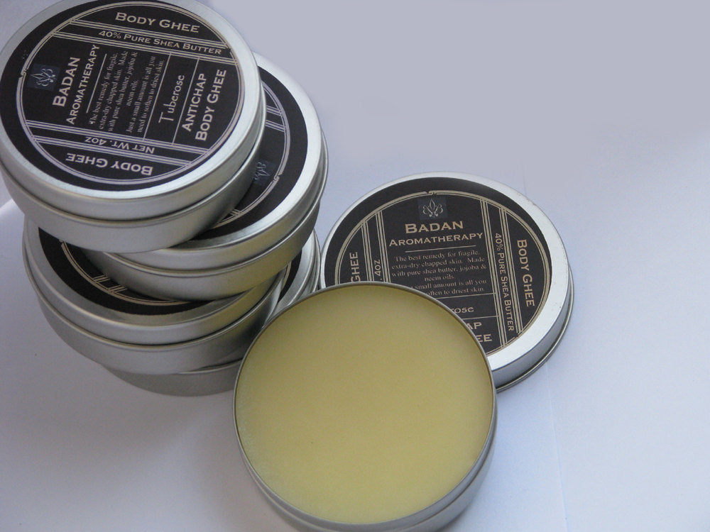 SANDALWOOD VANILLA Body Butter Ghee Natural & Organic - Intensive Moisturizer for Dry Skin - BadanBody