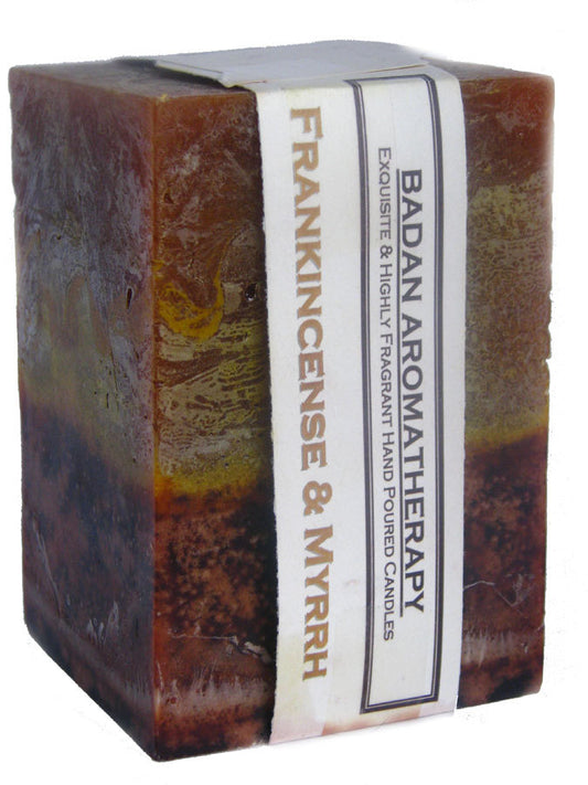 Frankincense & Myrrh 3"x 4.5" Square Pillar Candle - BadanBody