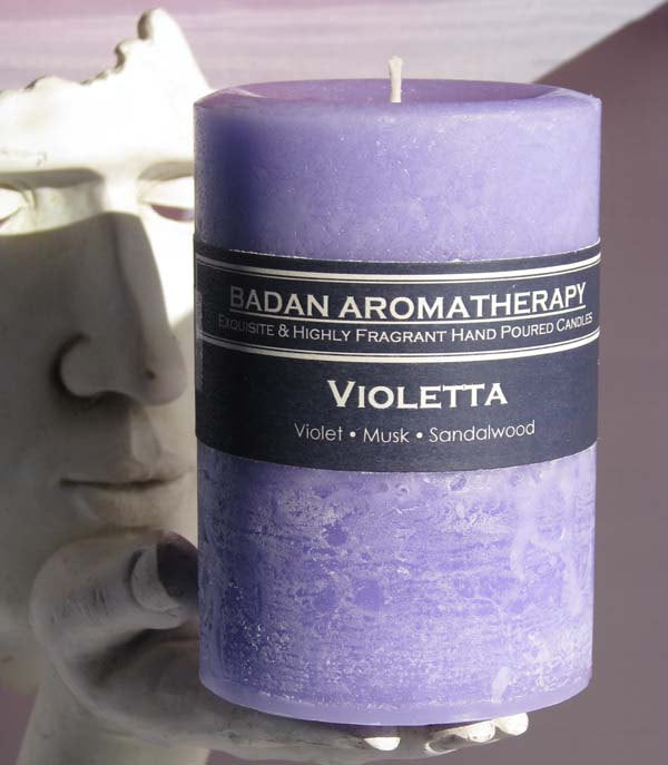 Purple Candle: VIOLET Pillar Candle 3x4.5 - BadanBody