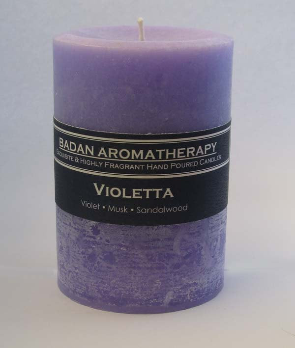 Purple Candle: VIOLET Pillar Candle 3x4.5 - BadanBody