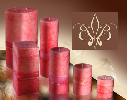 Fragrant Pink Tuberose Pillar Candle 3x6.5 - BadanBody
