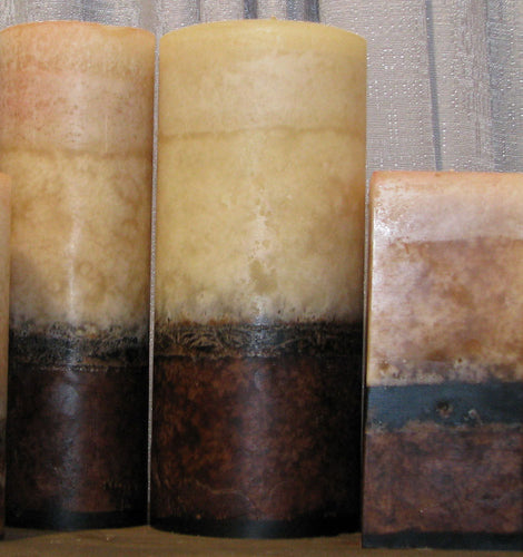 Handmade Belgian Chocolate & Sandalwood Aromatherapy Large 4x9.5 Pillar Wax Candle - BadanBody