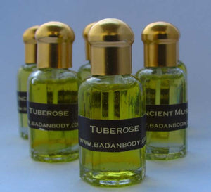 Fragrant Hawaiian Tuberose Perfume Oil, Vintage Glass Bottle - BadanBody