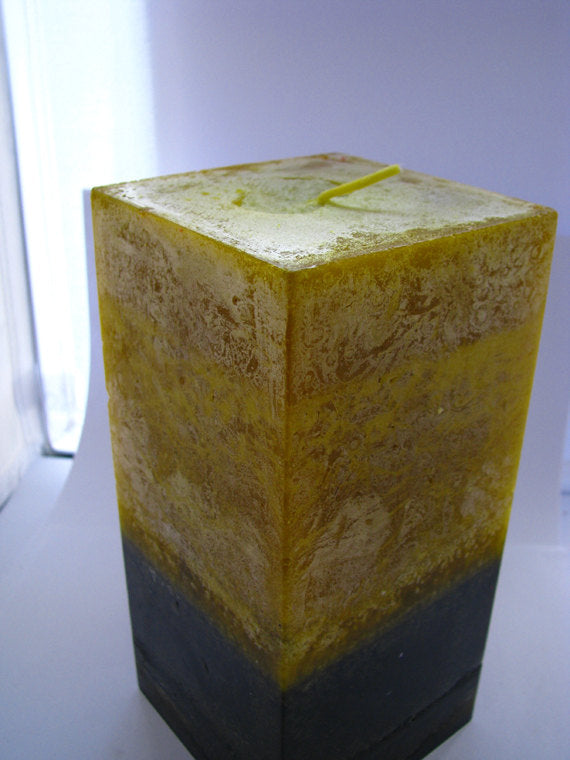 Verbena Earth Fragrant Pillar Candle - Square 3"x6.5" - BadanBody