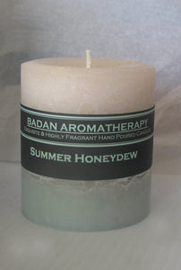 White & Melon Green: Summer Honeydew Pillar Candle 3x3.5 - BadanBody
