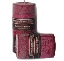 Rose & Tuberose Pillar Candle 3x6 Tall Deep Red Magenta Floral - BadanBody
