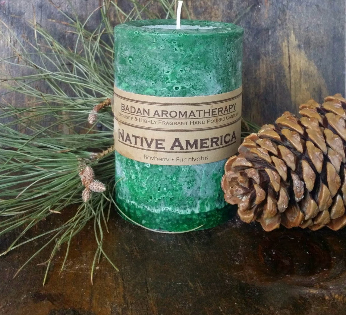 Eucalyptus Pine & Bayberry Pillar Candles Collection - BadanBody