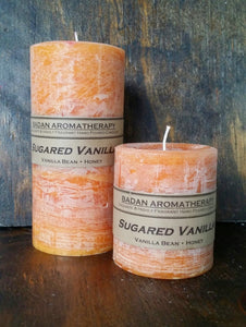 Sugared Vanilla Fragrant Pillar Candle Set - BadanBody