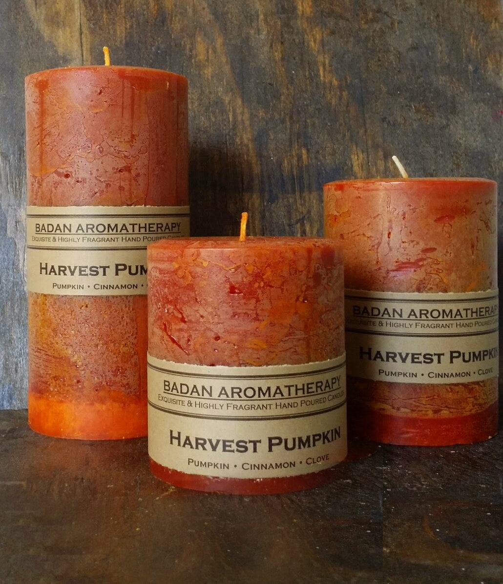 Harvest Pumpkin Scented Pillar Candle, 3x3.5 - BadanBody