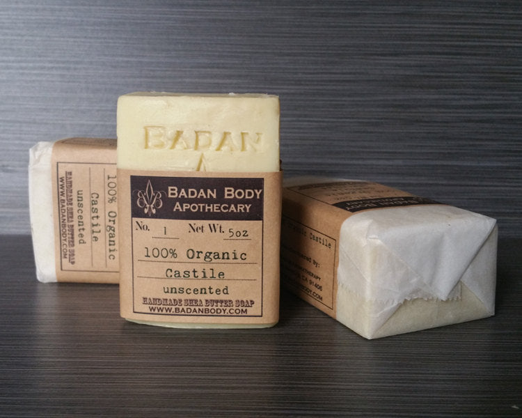 Three bars of Organic Olive Oil Castile Soap Unscented