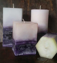 Lavender Beeswax Pillar Candle, Lavender Candle, 3x3.5 White & Purple, Hand Poured Candles - BadanBody